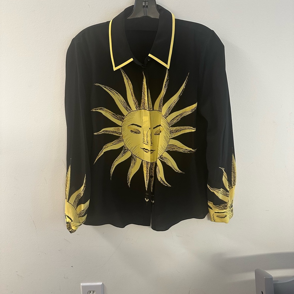 Alice + Olivia Shirt with Yellow Sun Design
